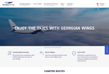 georgianwings.ge-ის ეკრანის სურათი