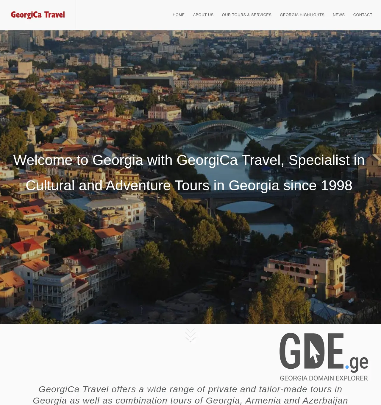 Screenshot of the site georgicatravel.ge at 2025-11-29