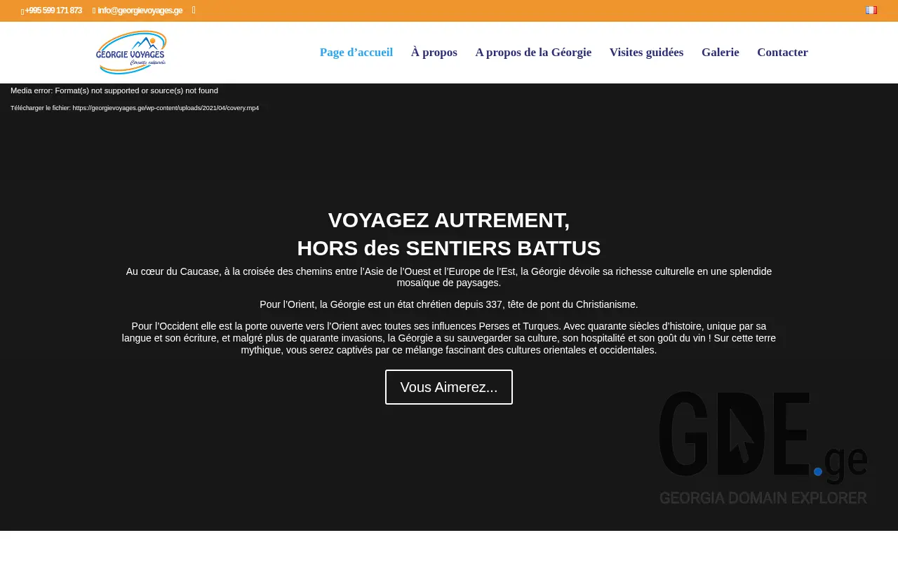 Screenshot of the site georgievoyages.ge at 2025-11-28