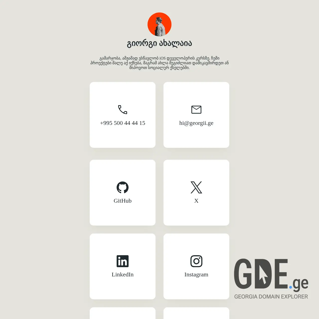 Screenshot of the site georgii.ge at 2025-12-10