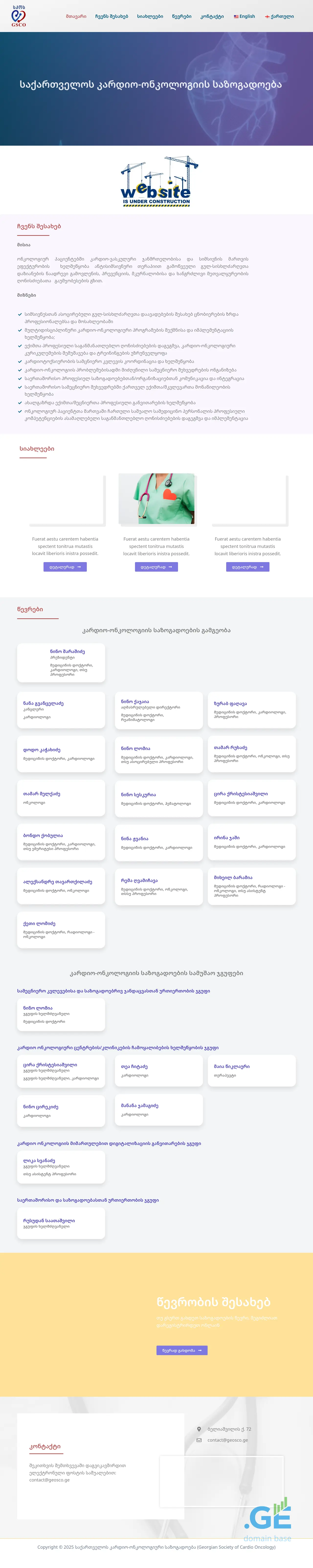 Screenshot of the site geosco.ge