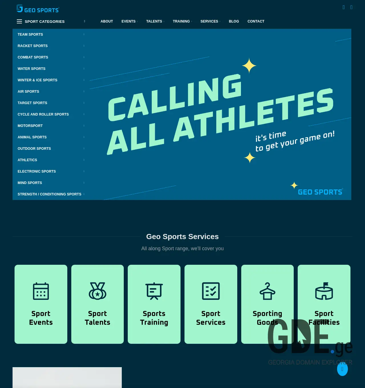 Screenshot of the site geosports.ge at 2025-12-02