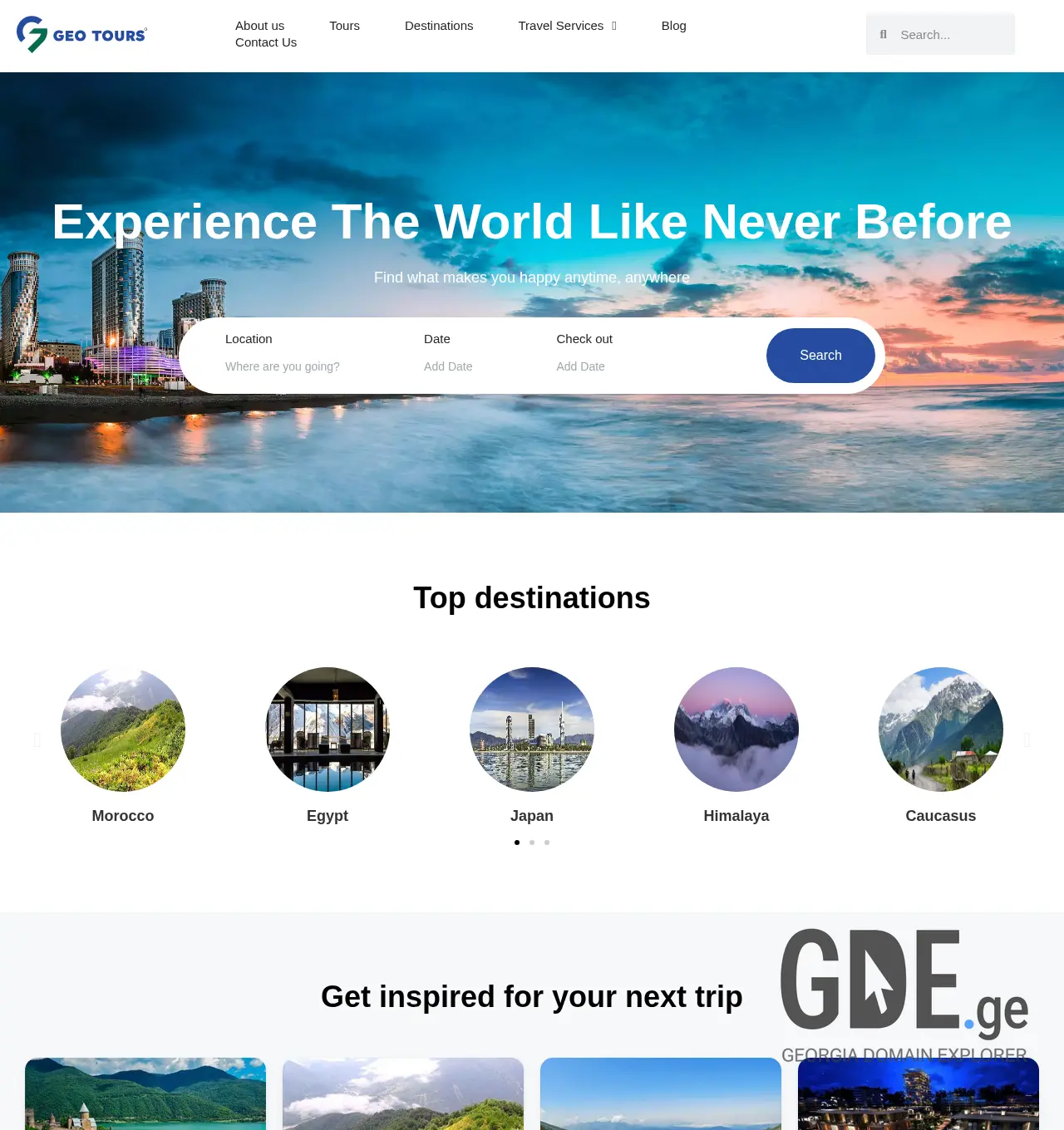 Screenshot of the site geotours.ge at 2025-11-30