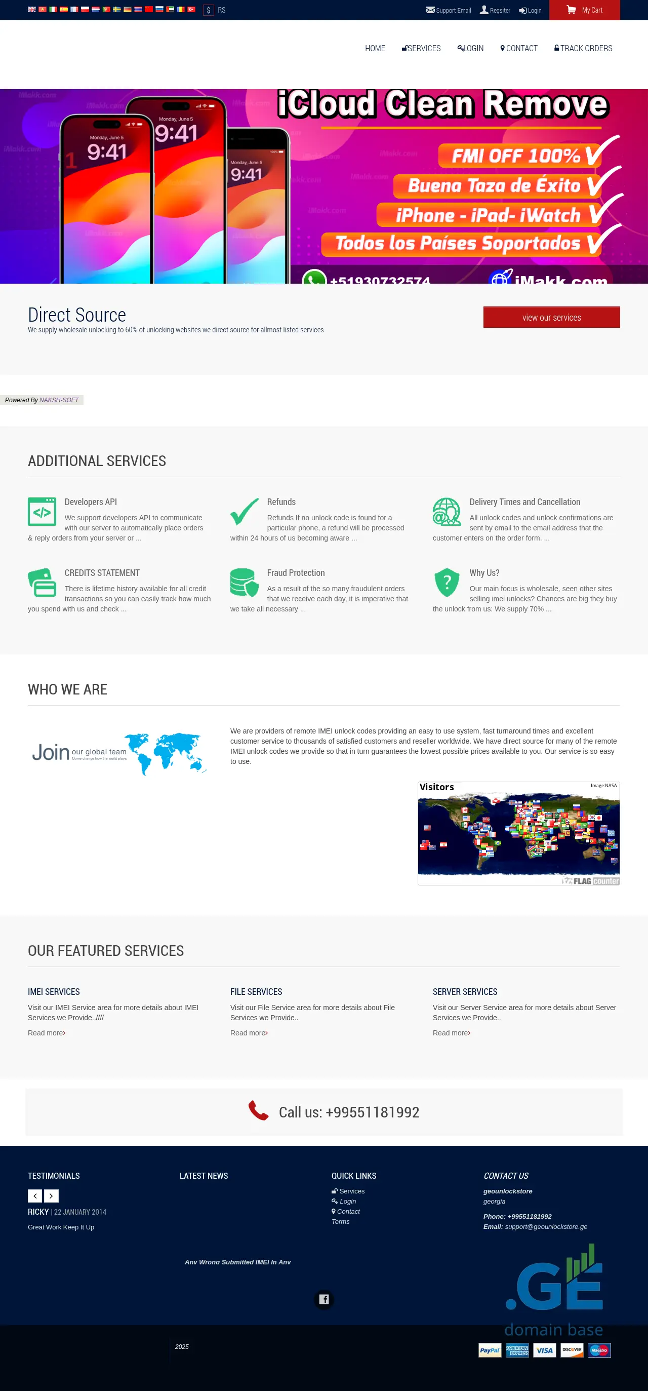 Screenshot of the site geounlockstore.ge