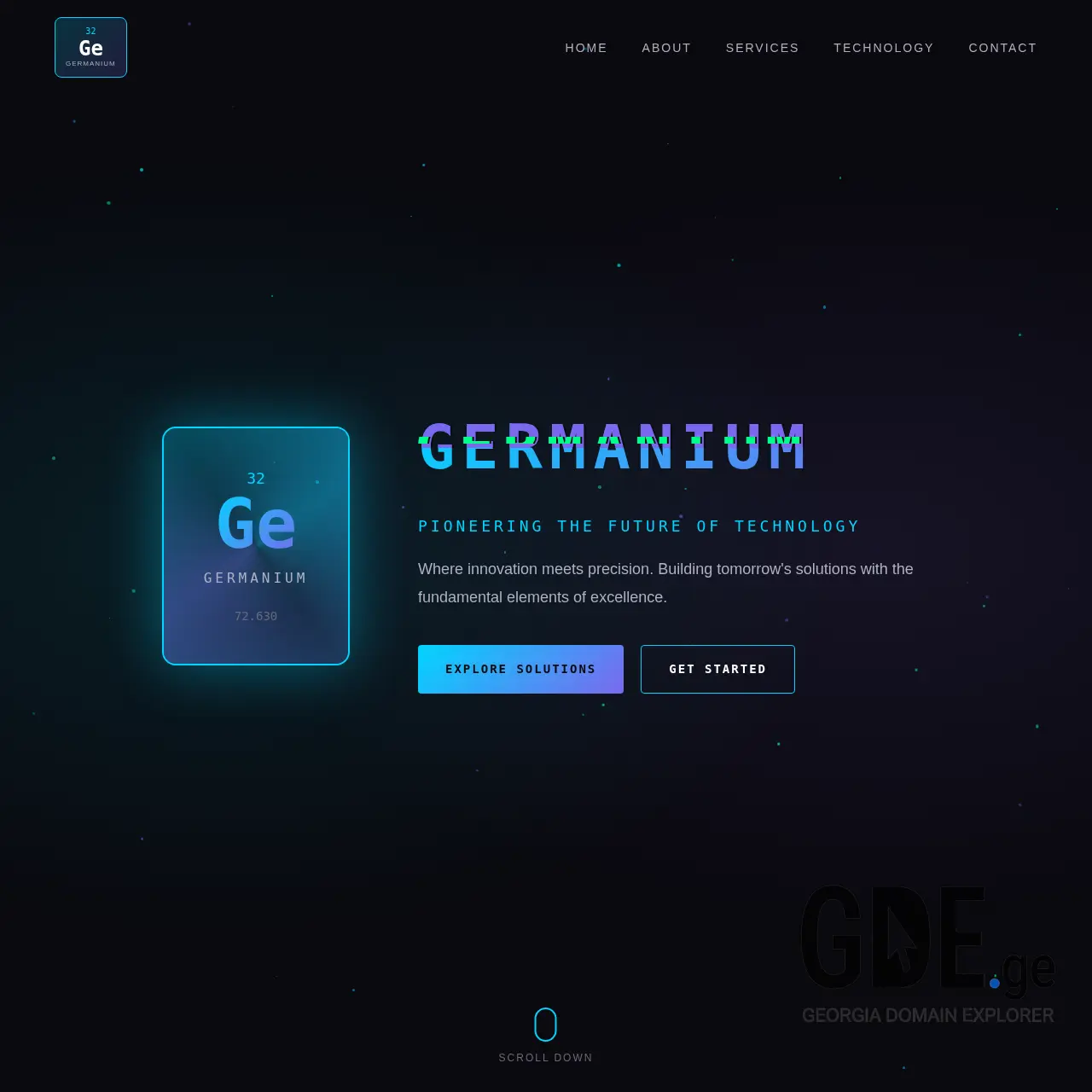 Screenshot of the site germanium.ge at 2026-01-15