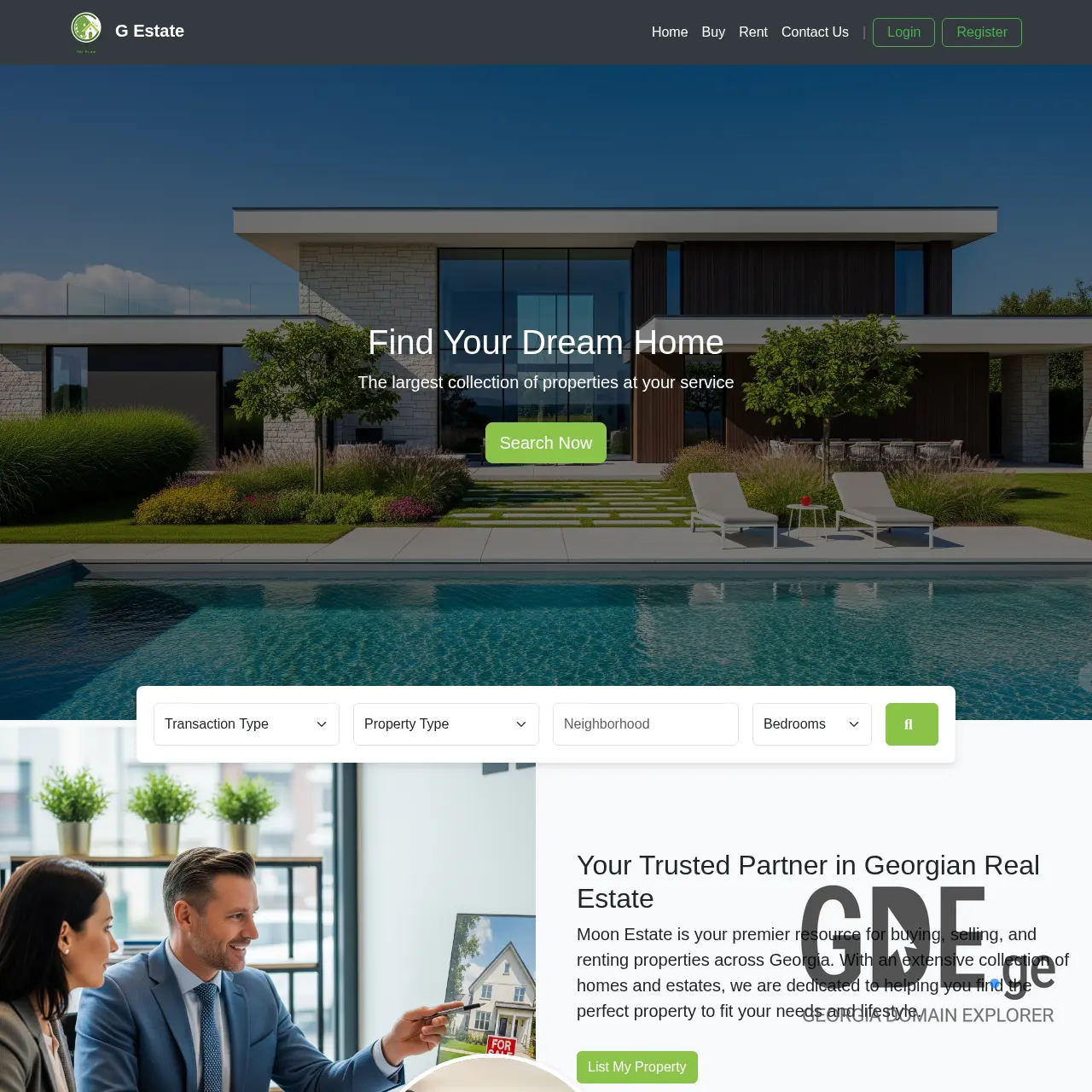 Screenshot of the site gestate.ge at 2025-12-15