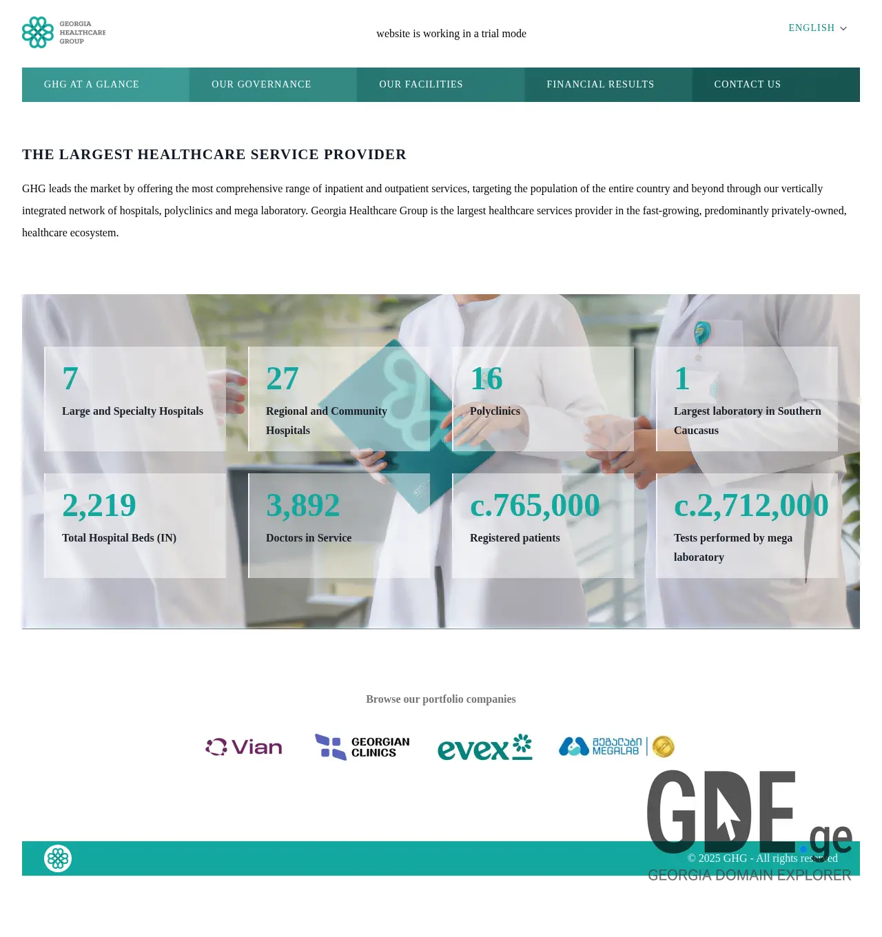 Screenshot of the site ghg.com.ge at 2025-12-02