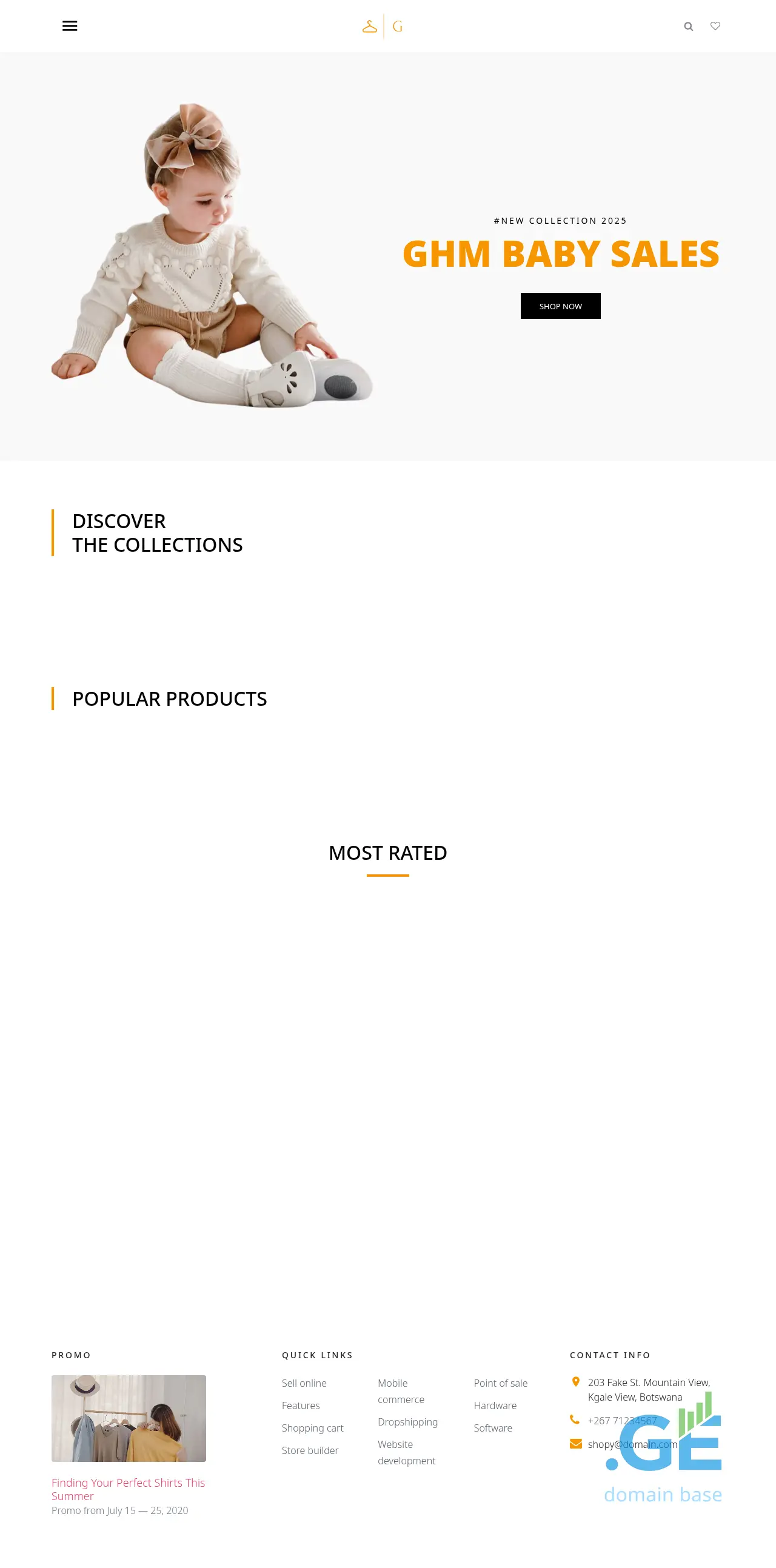 Screenshot of the site ghmbaby.ge