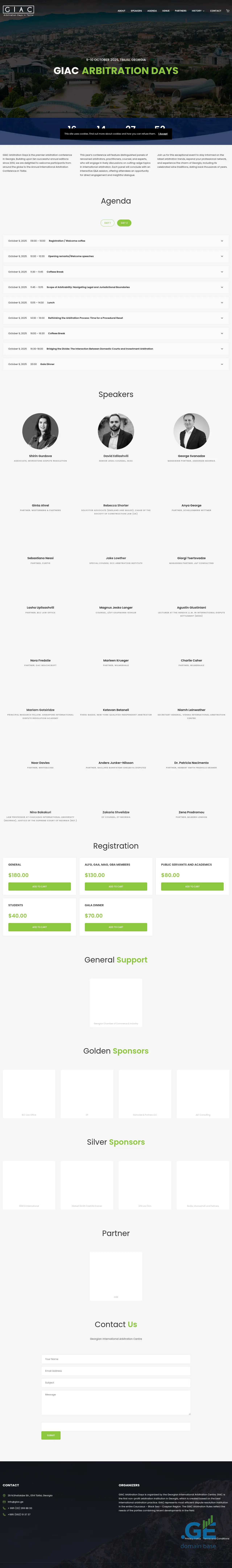 Screenshot of the site giacarbitrationdays.ge
