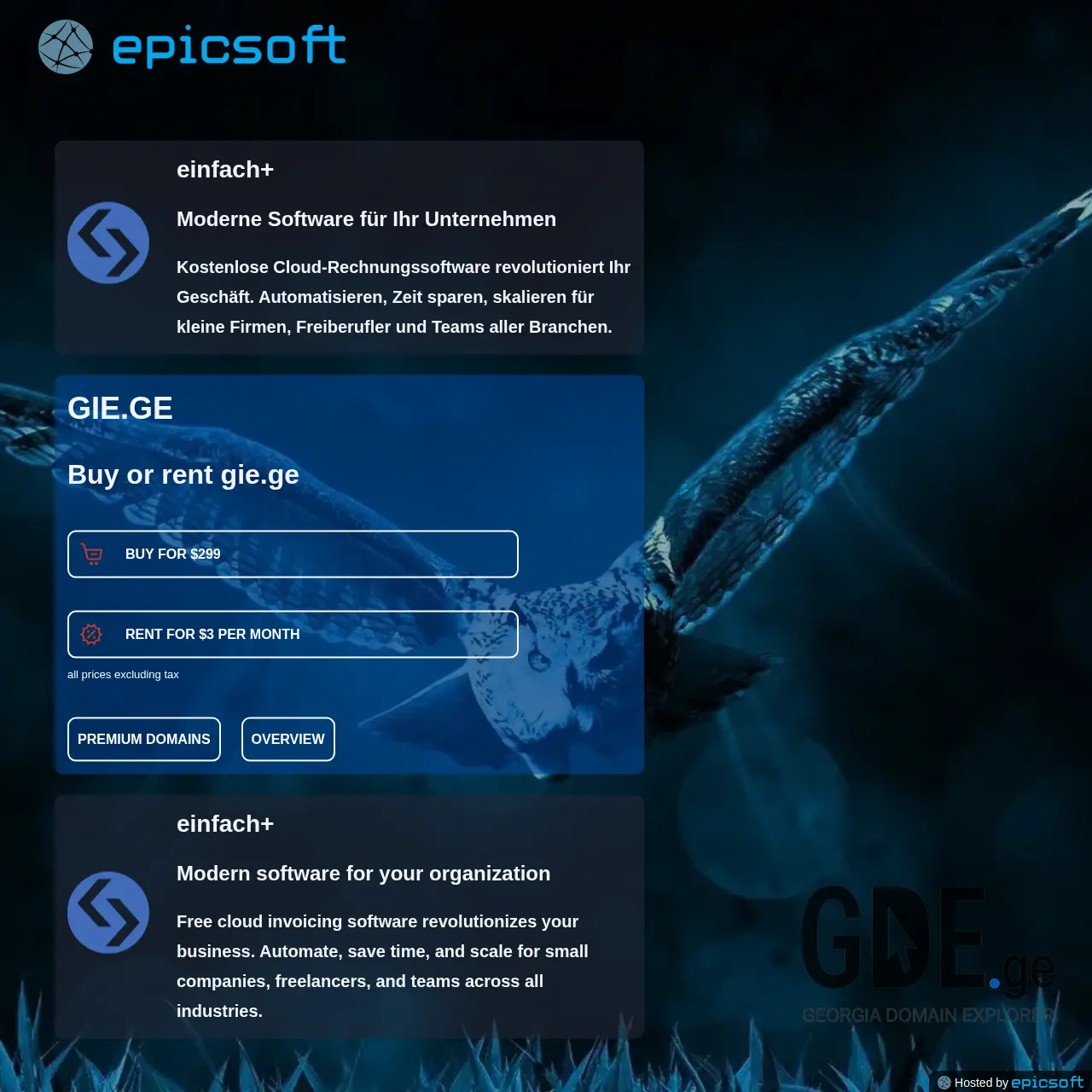 Screenshot of the site gie.ge at 2025-12-10