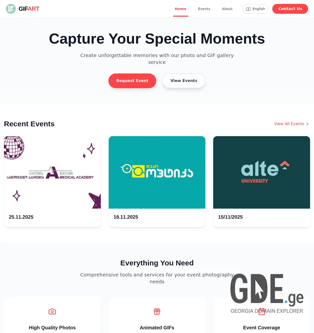 Screenshot of the site gifart.ge at 2025-11-30