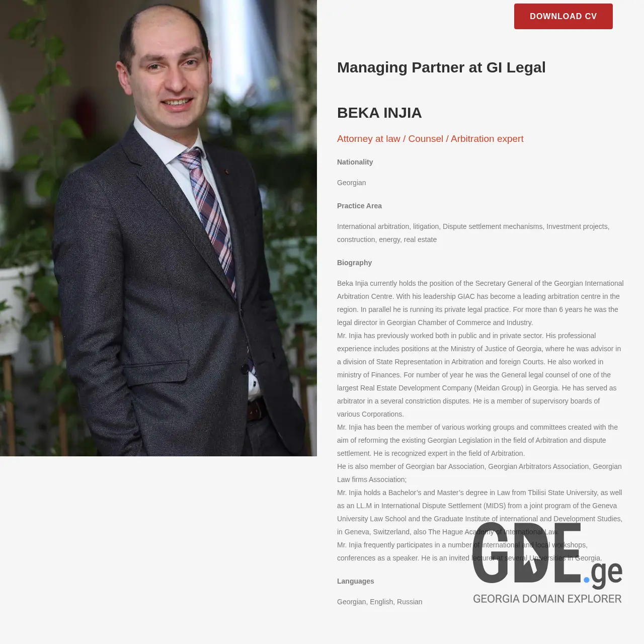 Screenshot of the site gilegal.ge at 2025-12-09