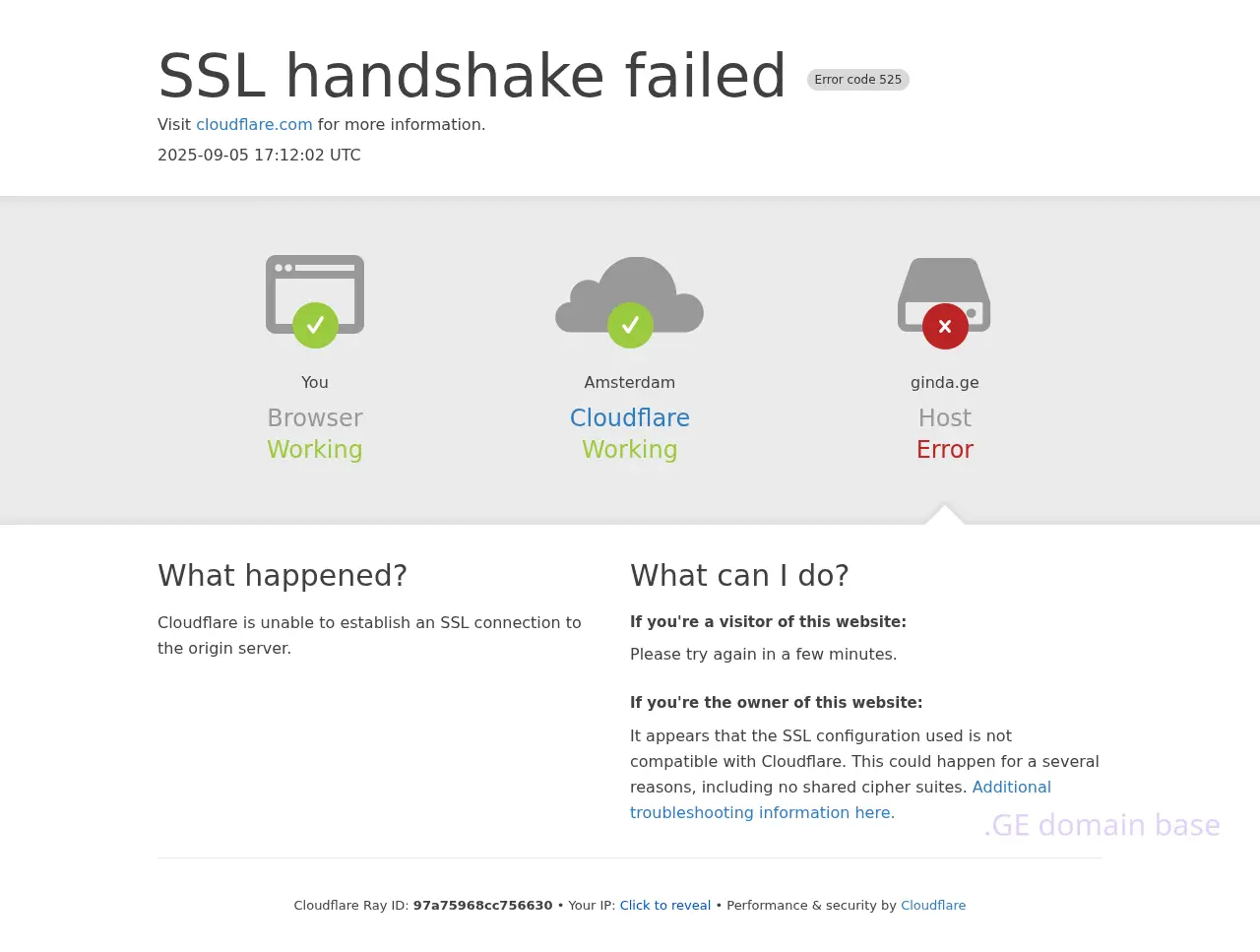 Screenshot of the site ginda.ge