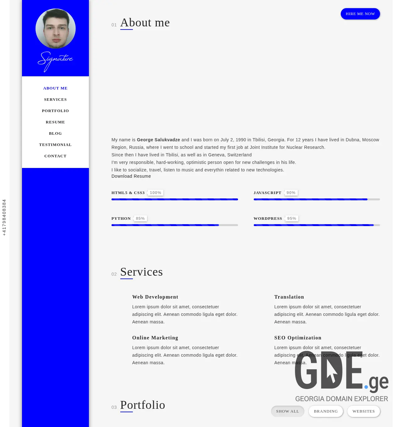 Screenshot of the site giosal.ge at 2025-11-29