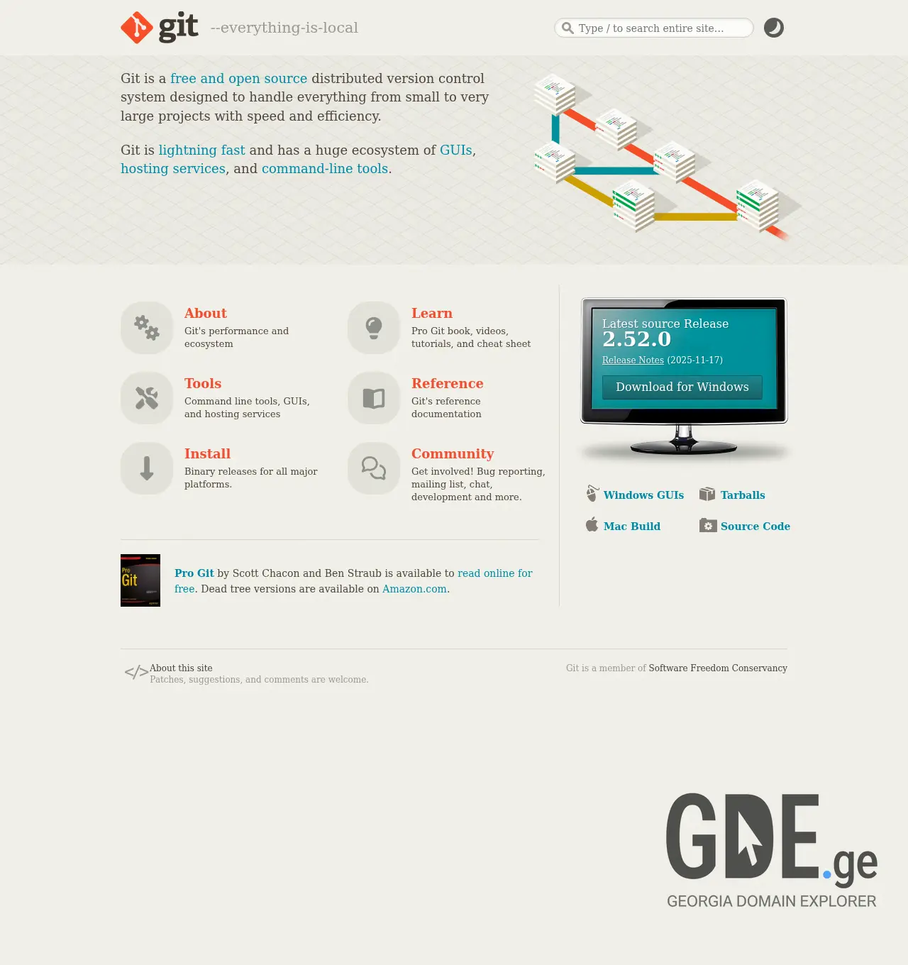 Screenshot of the site git.ge at 2025-11-30