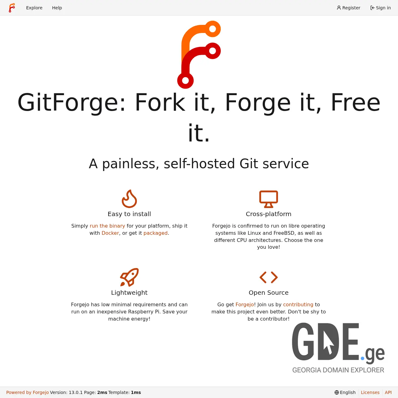 Screenshot of the site gitfor.ge at 2025-12-10