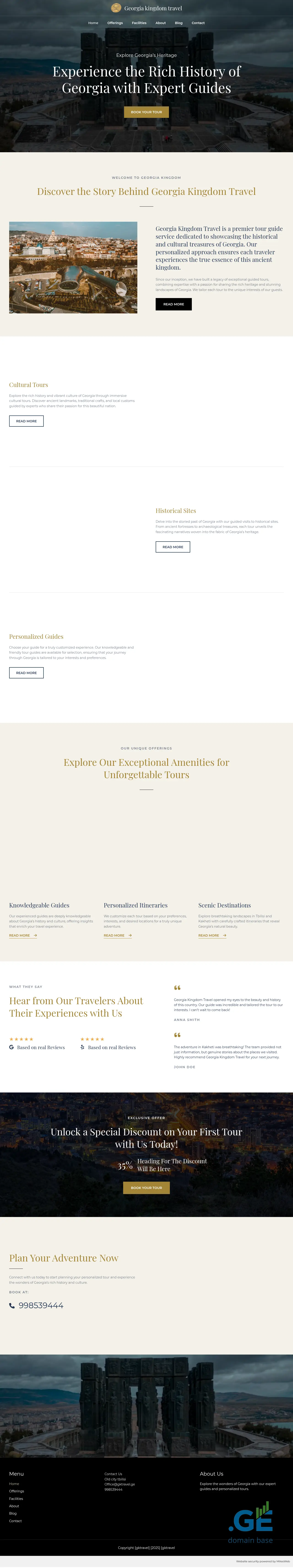 Screenshot of the site gktravel.ge