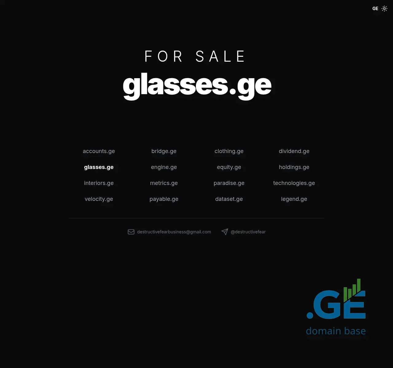 Screenshot of the site glasses.ge at 2025-11-11
