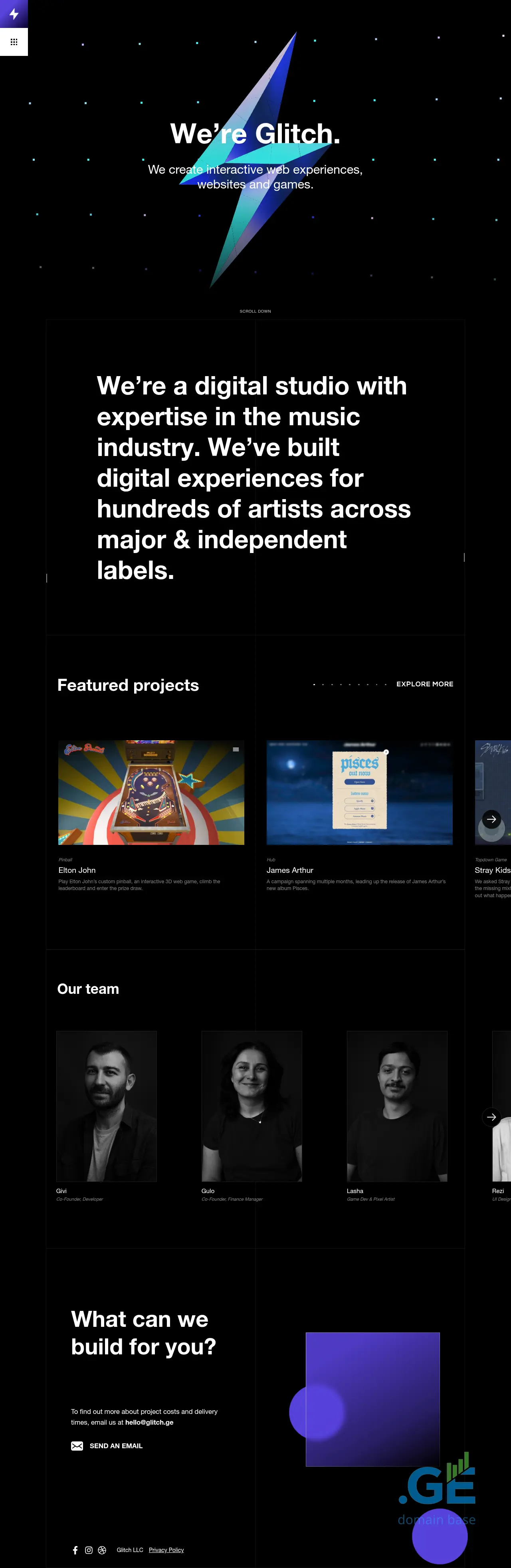Screenshot of the site glitch.ge