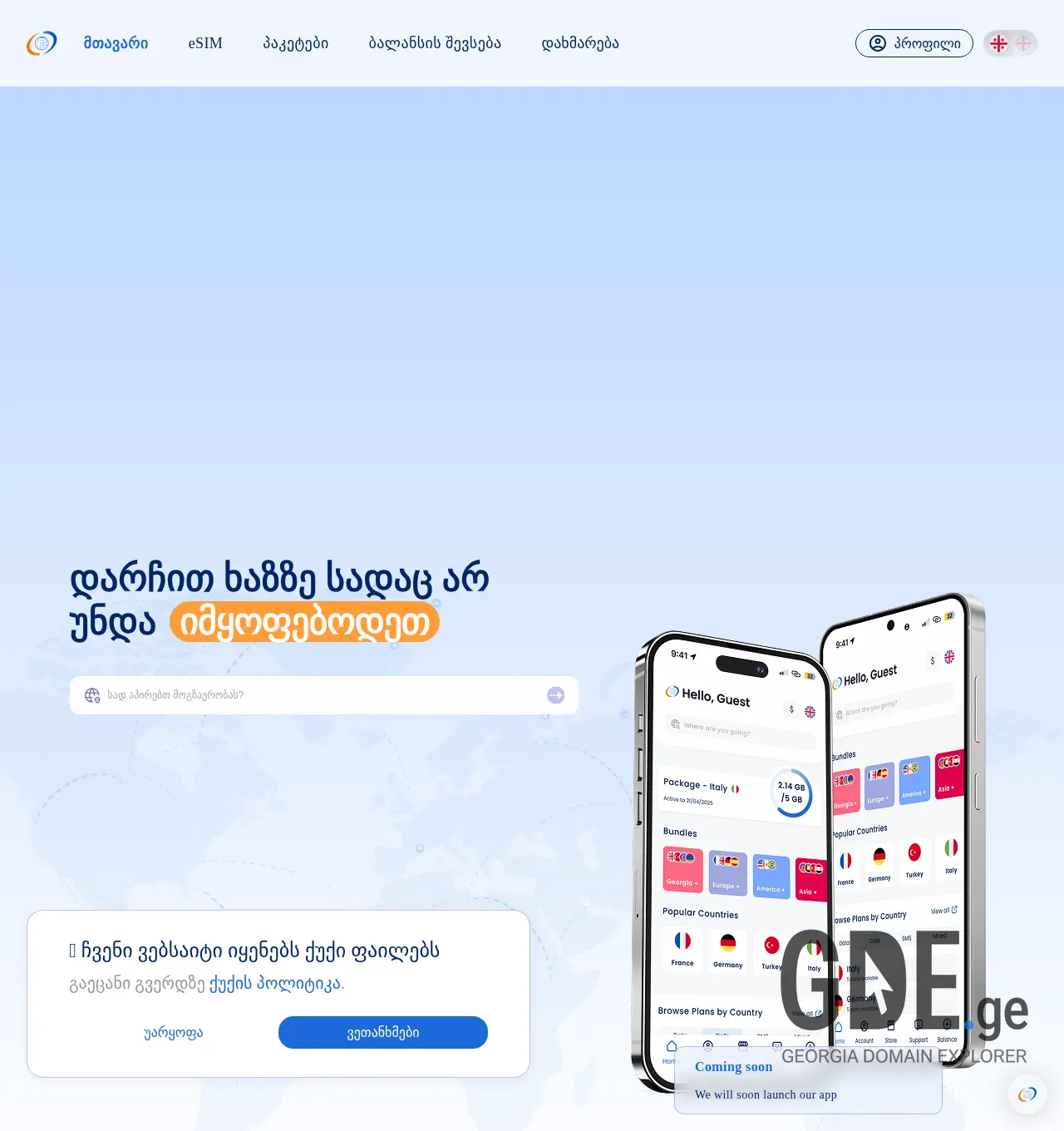 Screenshot of the site globalcell.ge at 2025-11-29