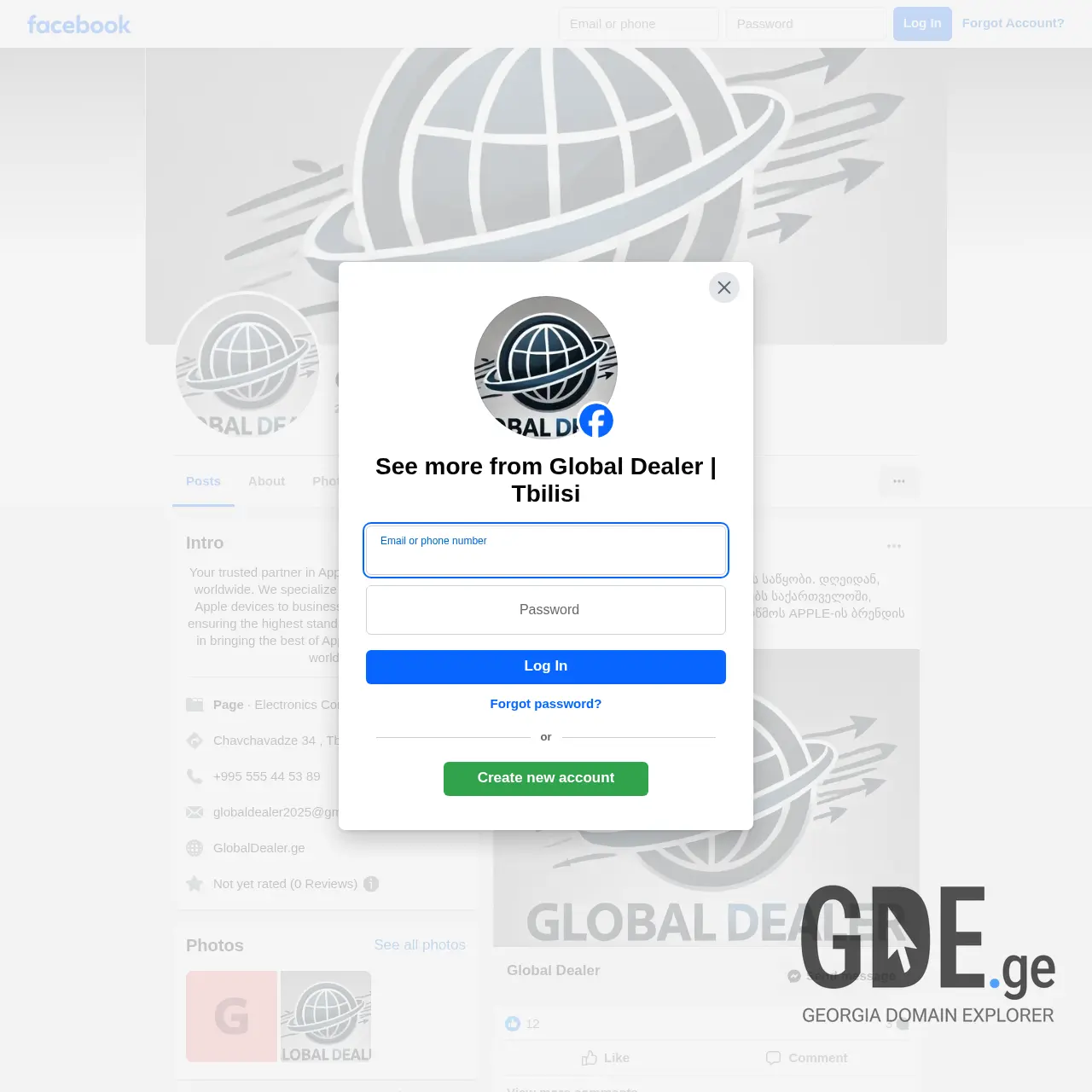 Screenshot of the site globaldealer.ge at 2025-12-10