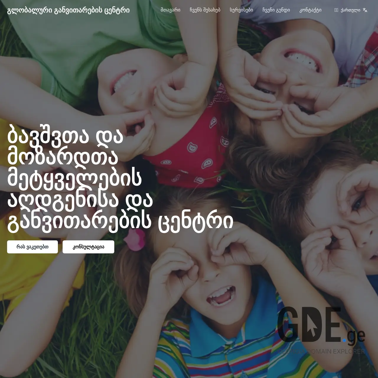 Screenshot of the site globaldevelopmentcenter.ge at 2026-01-11