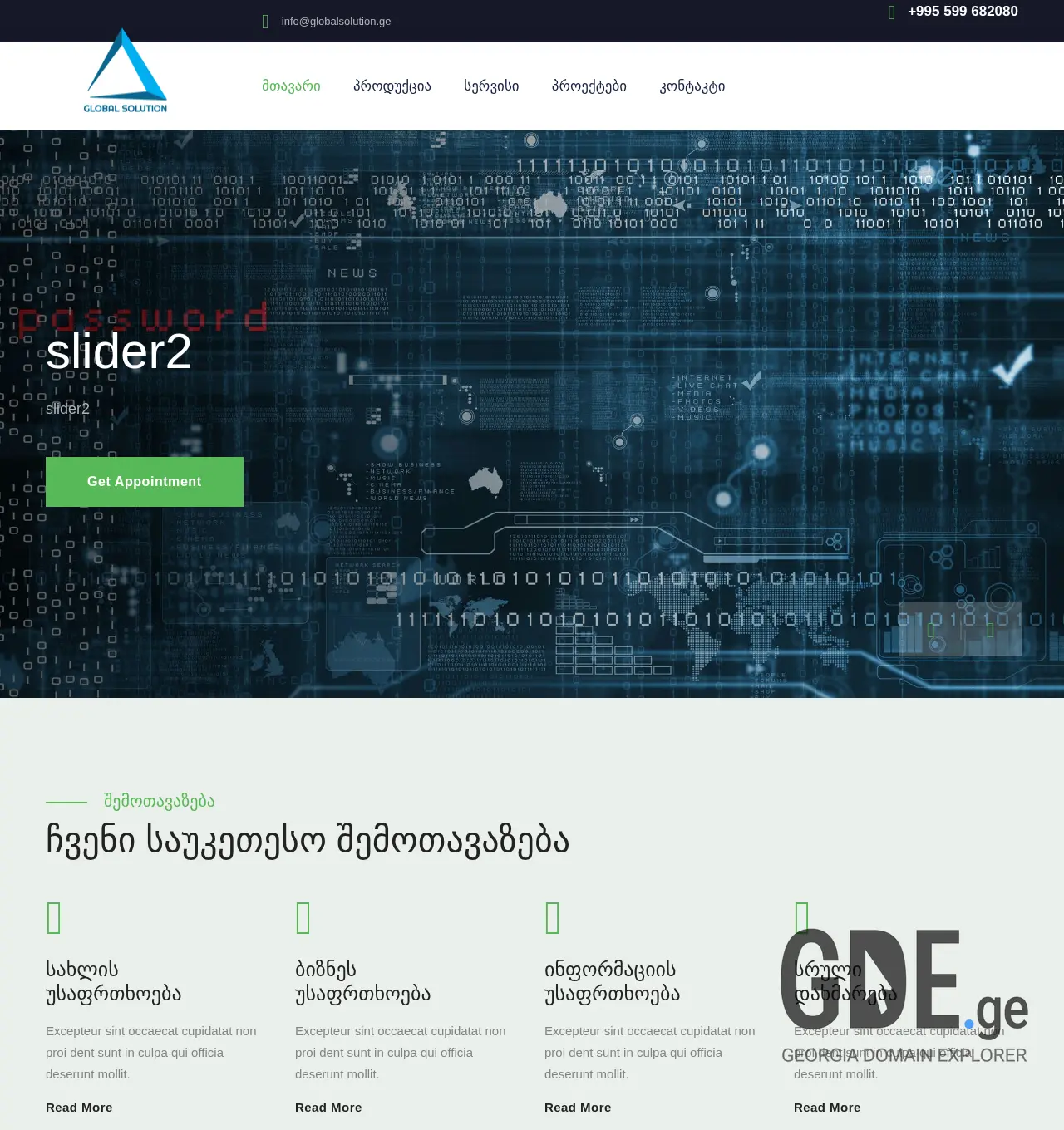 Screenshot of the site globalsolution.ge at 2025-11-30