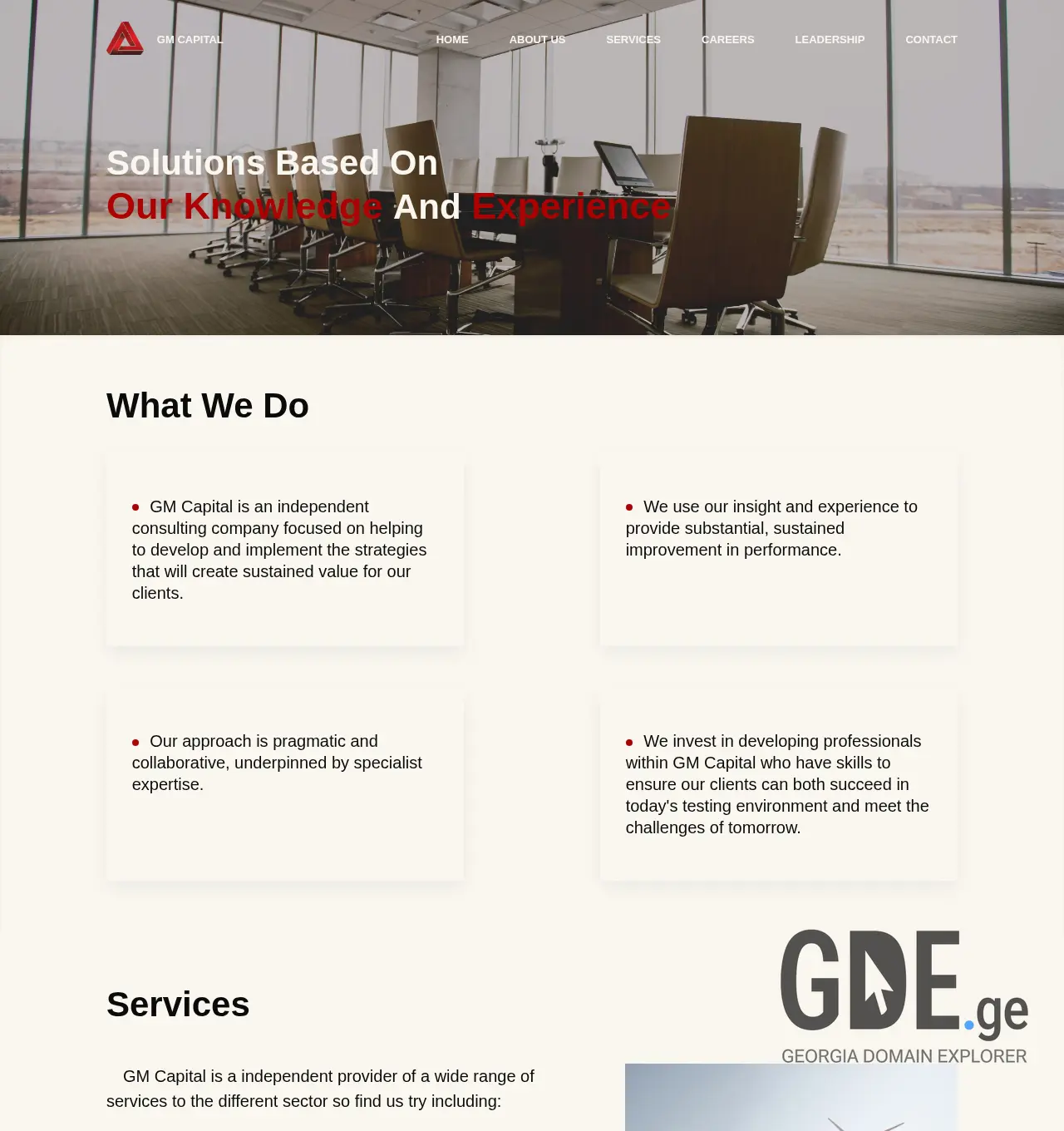 Screenshot of the site gmcapital.ge at 2025-12-02