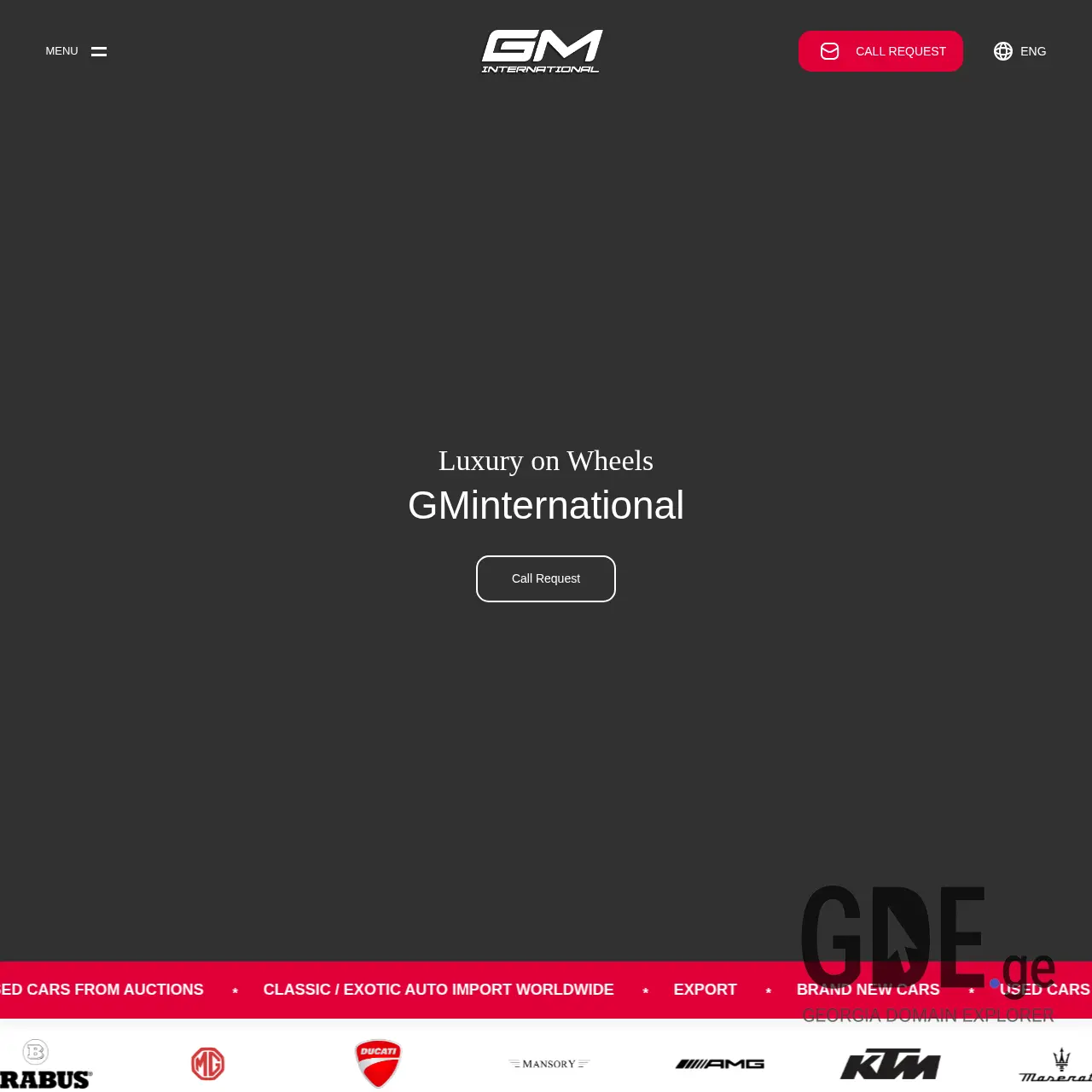 Screenshot of the site gminternational.ge at 2025-12-10