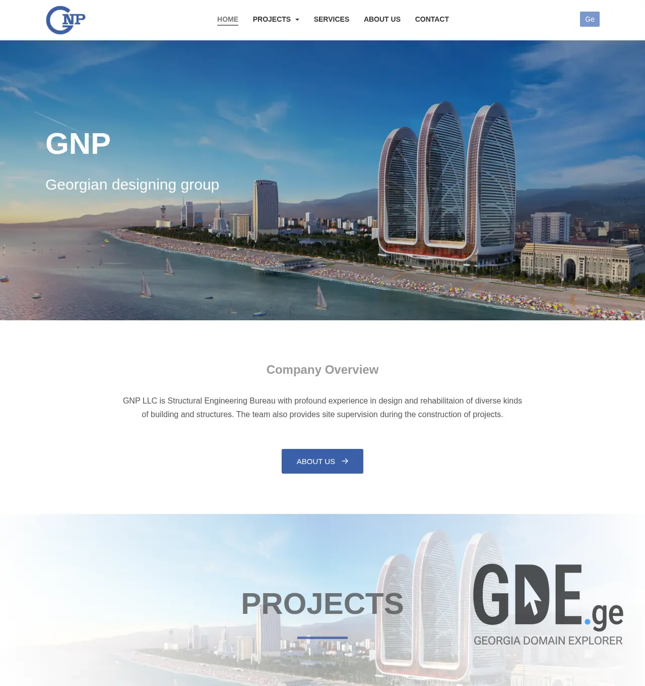 Screenshot of the site gnp.com.ge at 2025-11-29