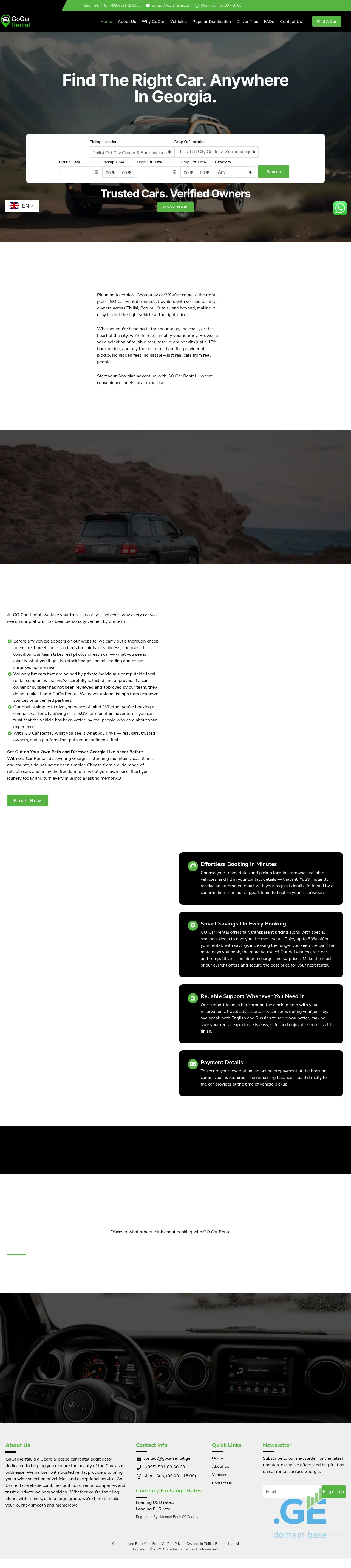 Screenshot of the site gocarrental.ge