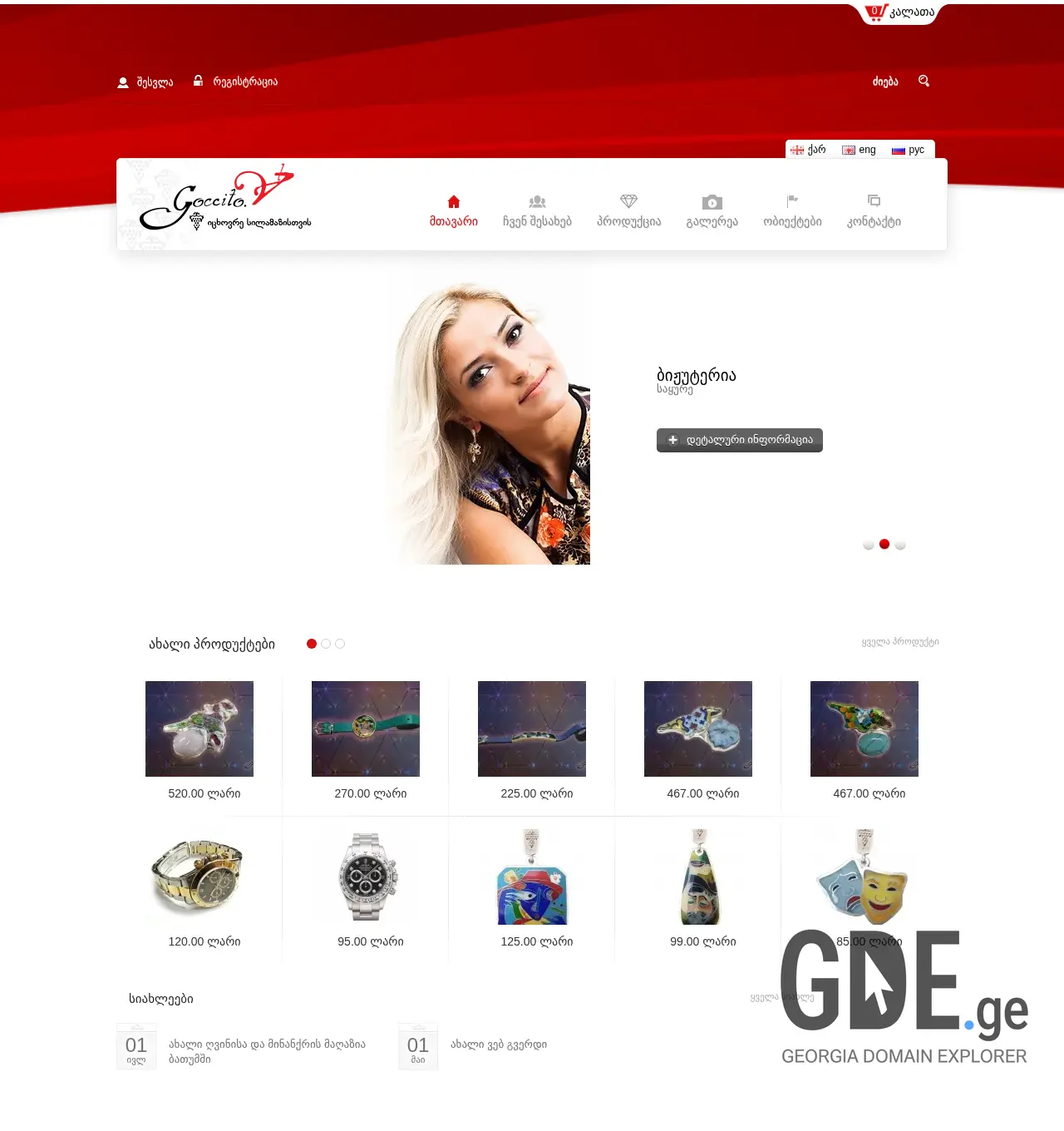 Screenshot of the site goccito.ge at 2025-12-02