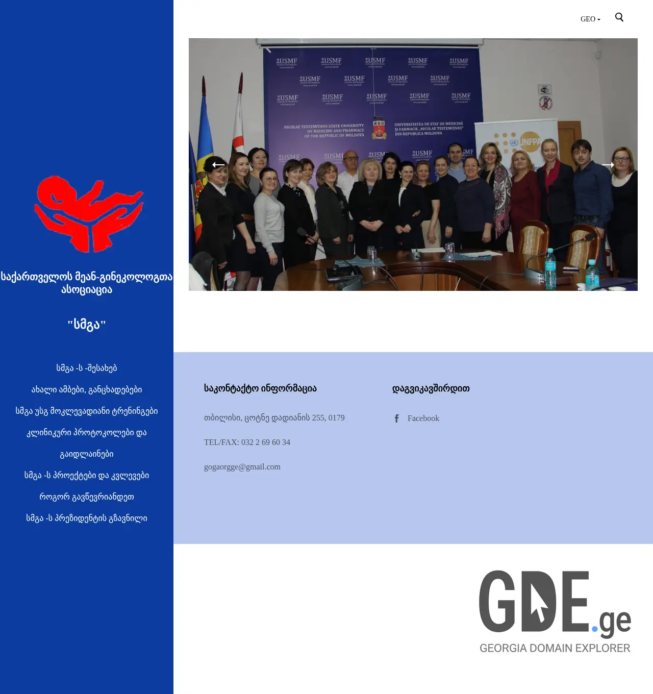 Screenshot of the site goga.org.ge at 2025-11-29