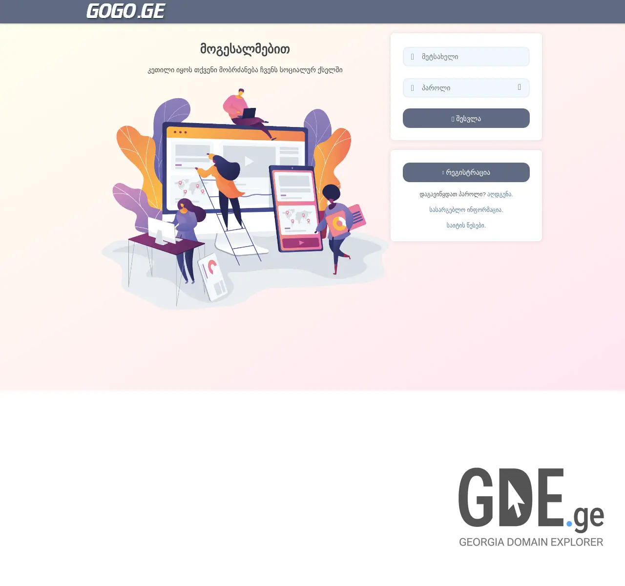 Screenshot of the site gogo.ge at 2025-11-26