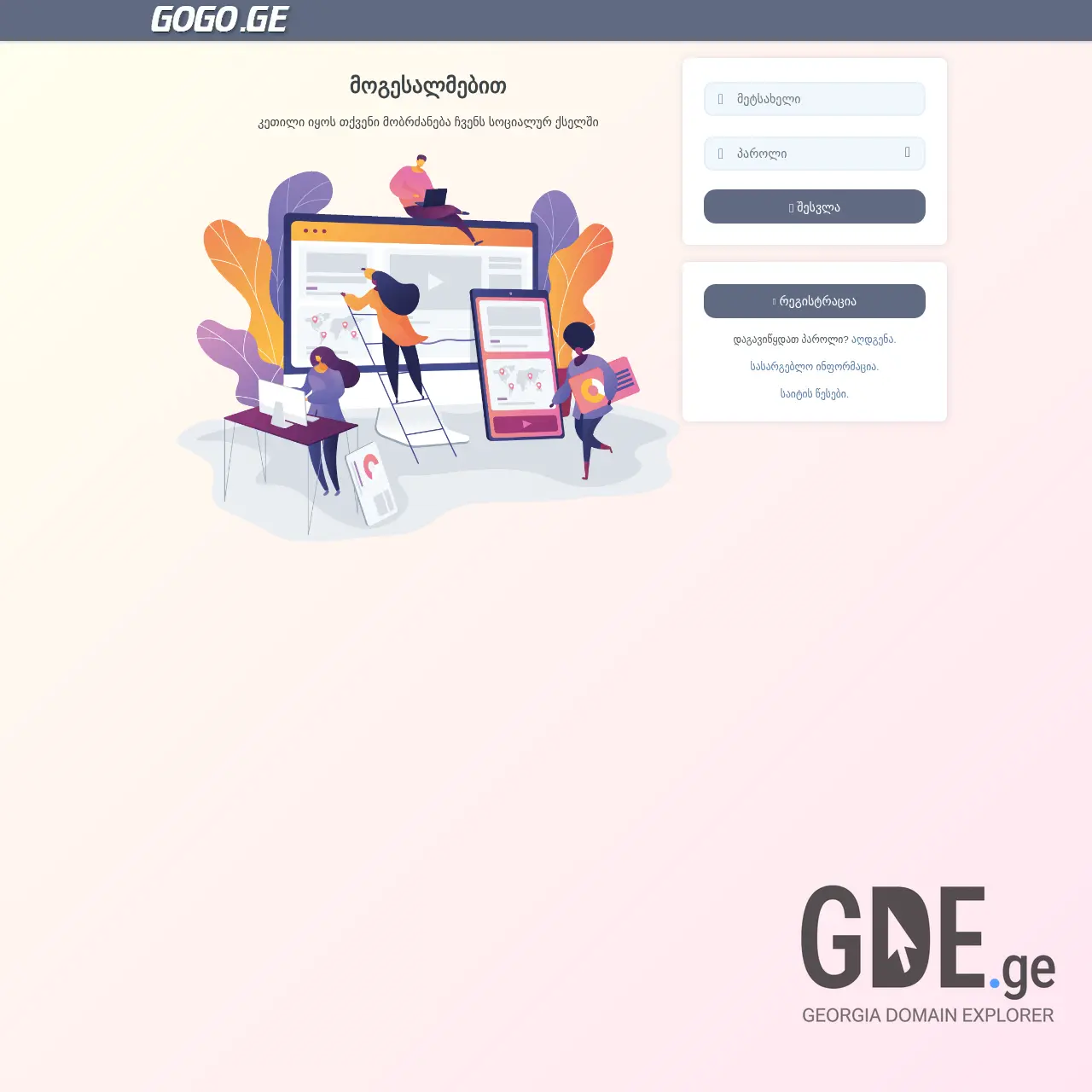 Screenshot of the site gogo.ge at 2025-12-18