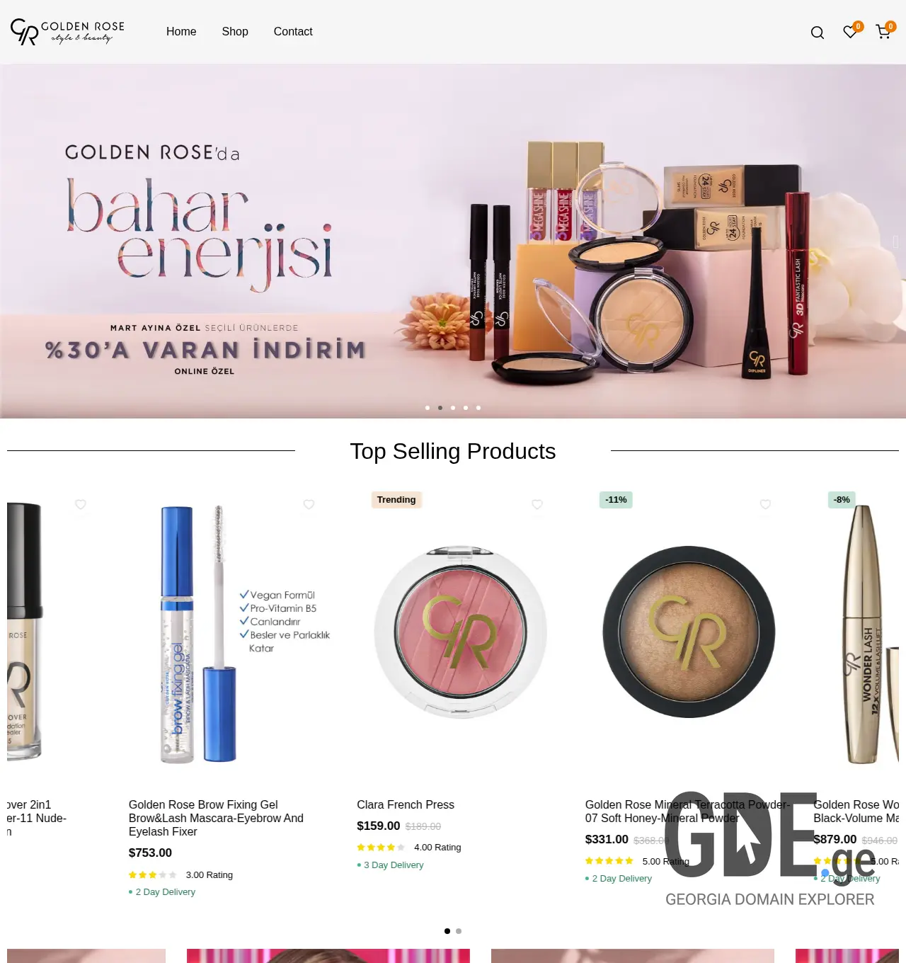 Screenshot of the site goldenrose.ge at 2025-12-02