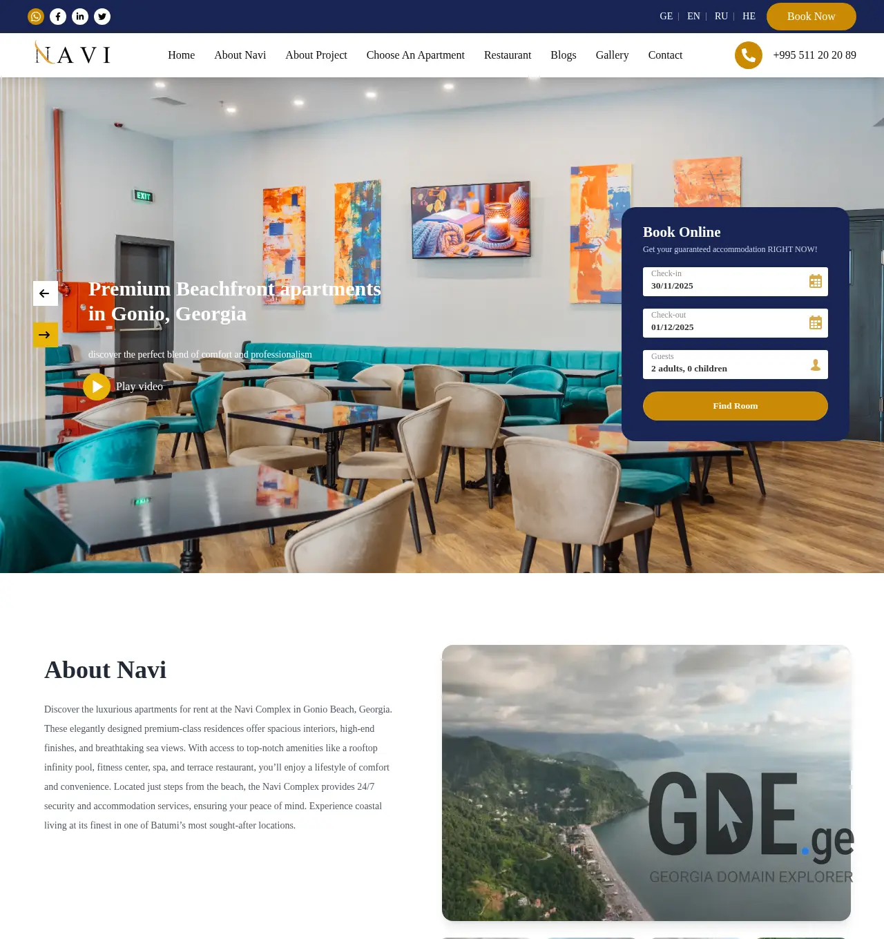 Screenshot of the site gonavi.ge at 2025-11-30