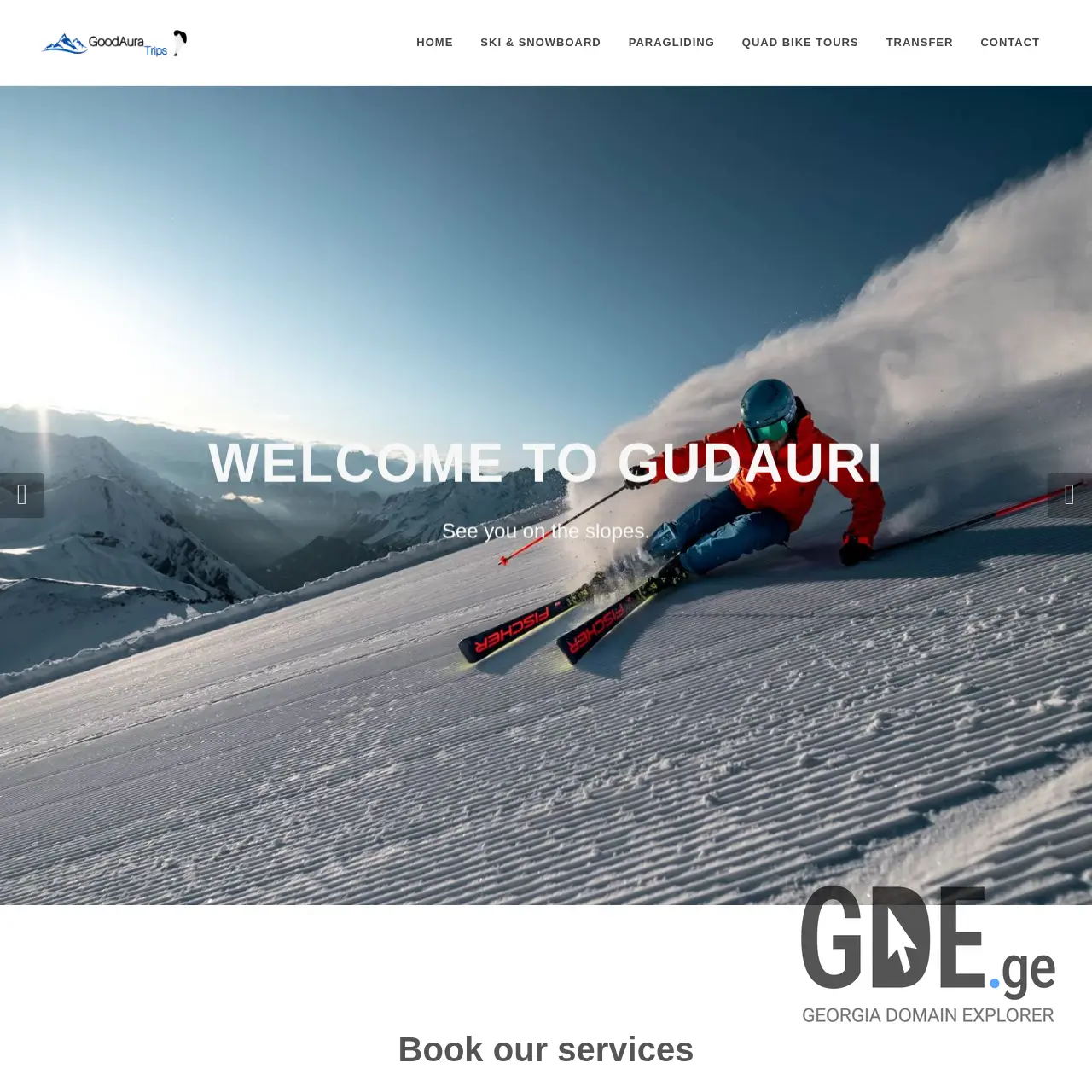Screenshot of the site goodauratrips.ge at 2026-02-19