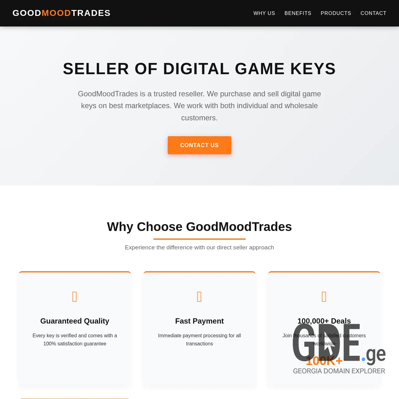 Screenshot of the site goodmoodtrades.ge at 2026-02-13