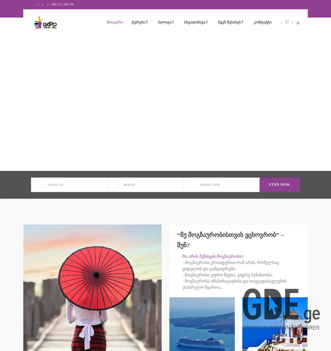 Screenshot of the site goodtravel.ge at 2025-12-02