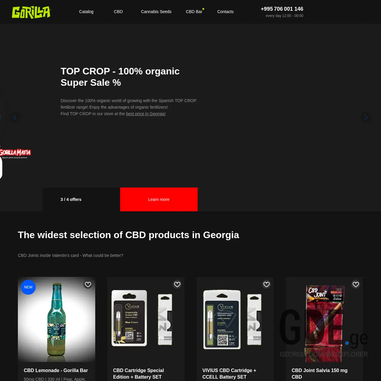 Screenshot of the site gorilla.ge at 2025-12-10