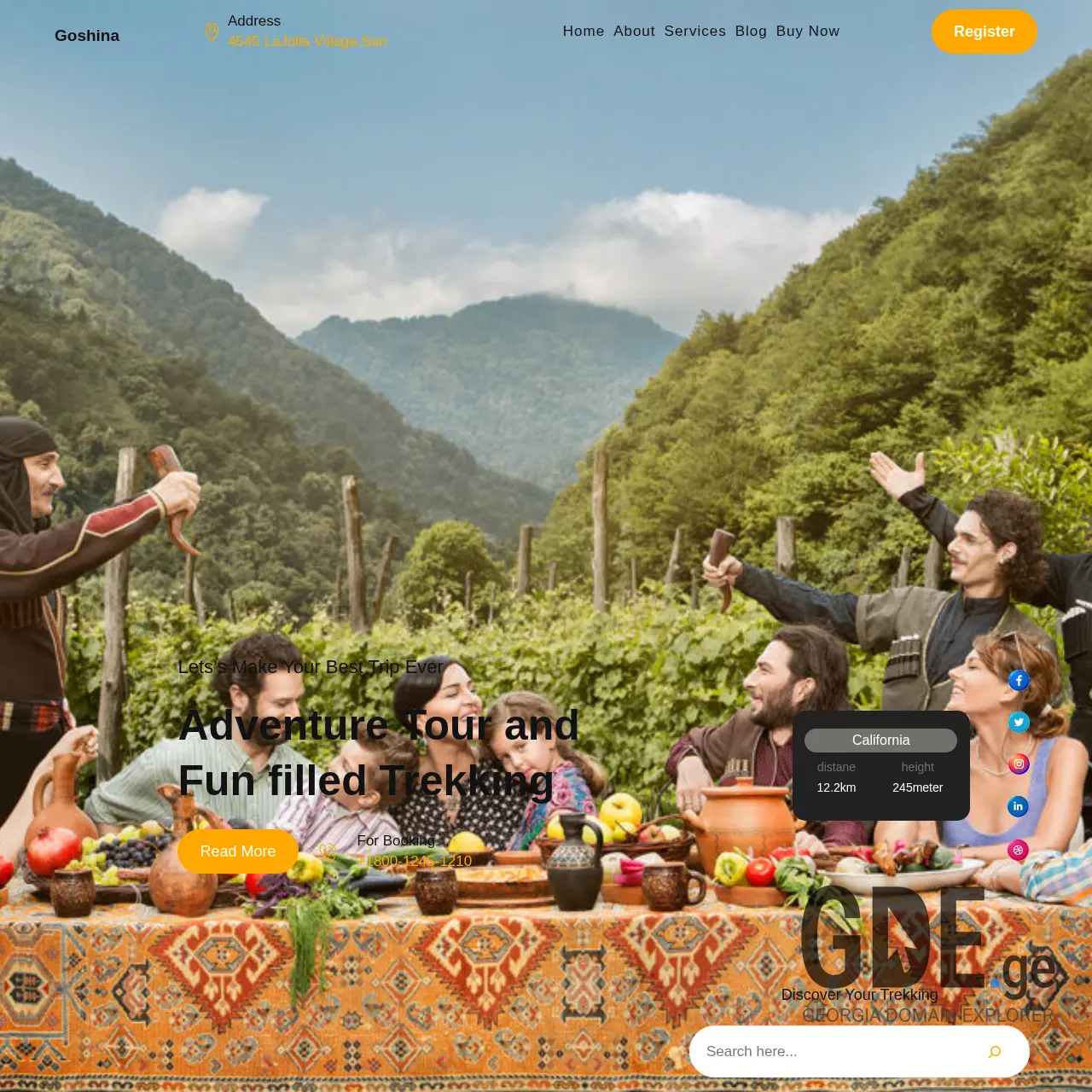 Screenshot of the site goshina.ge at 2026-01-08