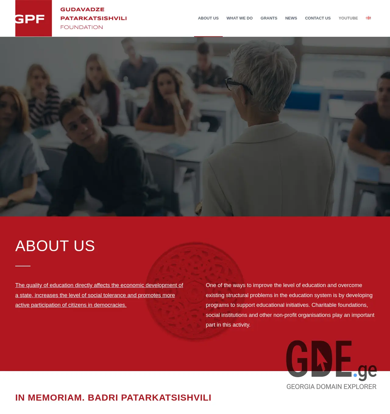 Screenshot of the site gpf.ge at 2025-12-02