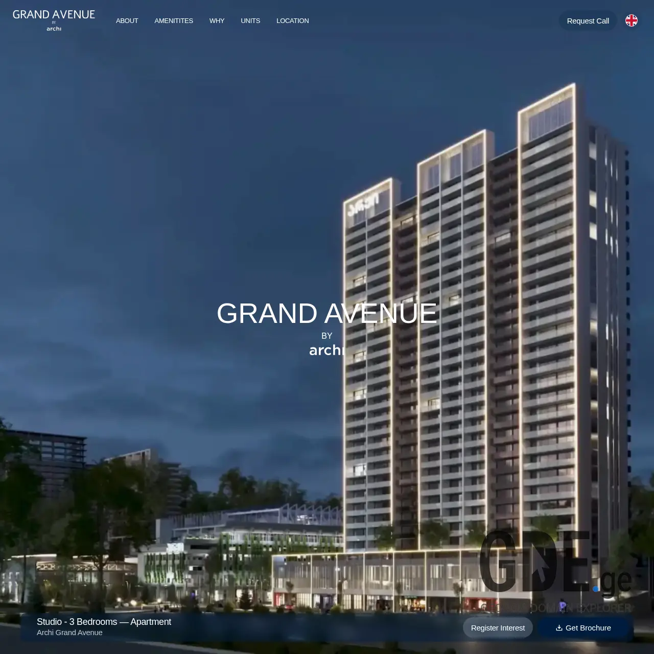Screenshot of the site grandavenue.ge at 2025-12-14
