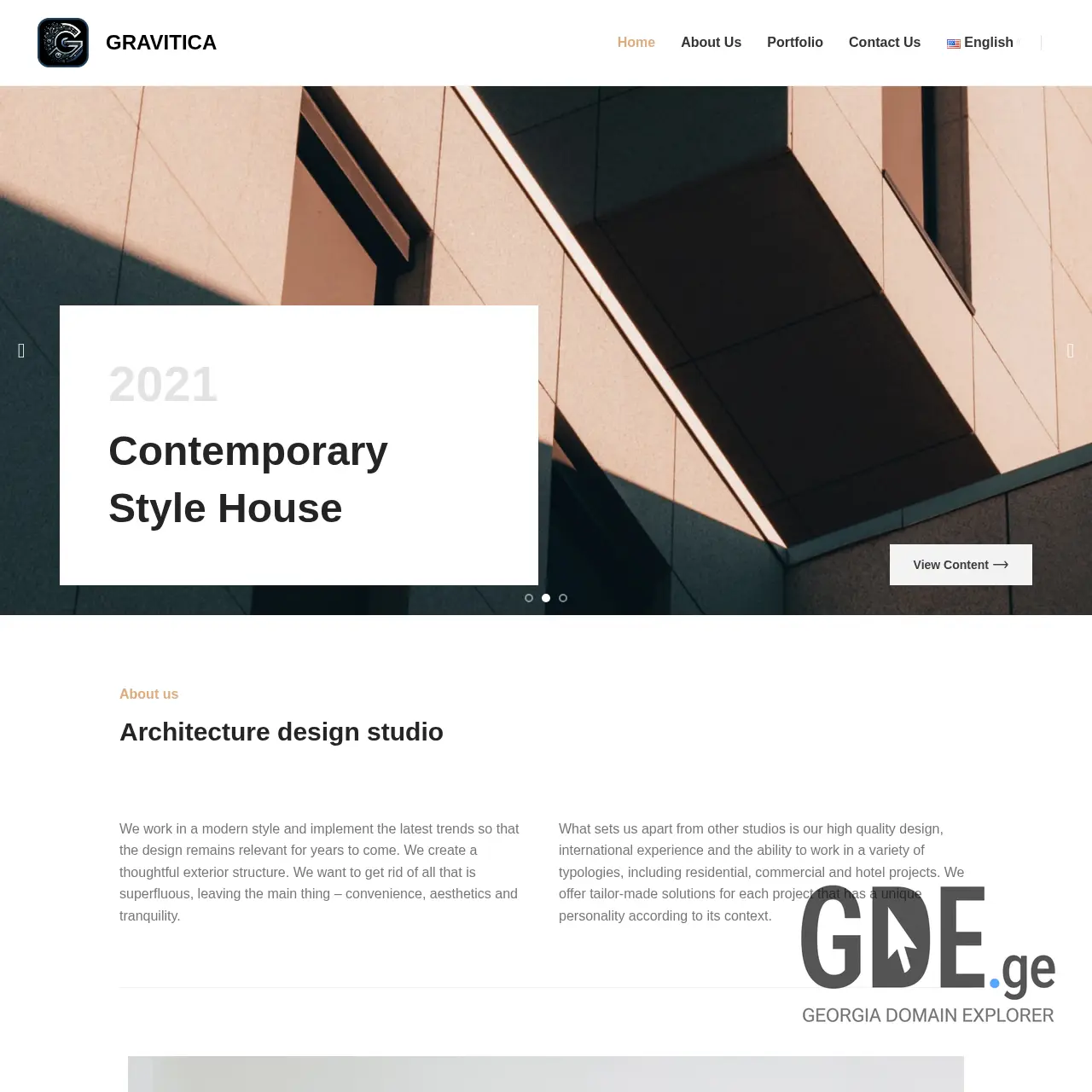 Screenshot of the site gravitica.ge at 2025-12-09