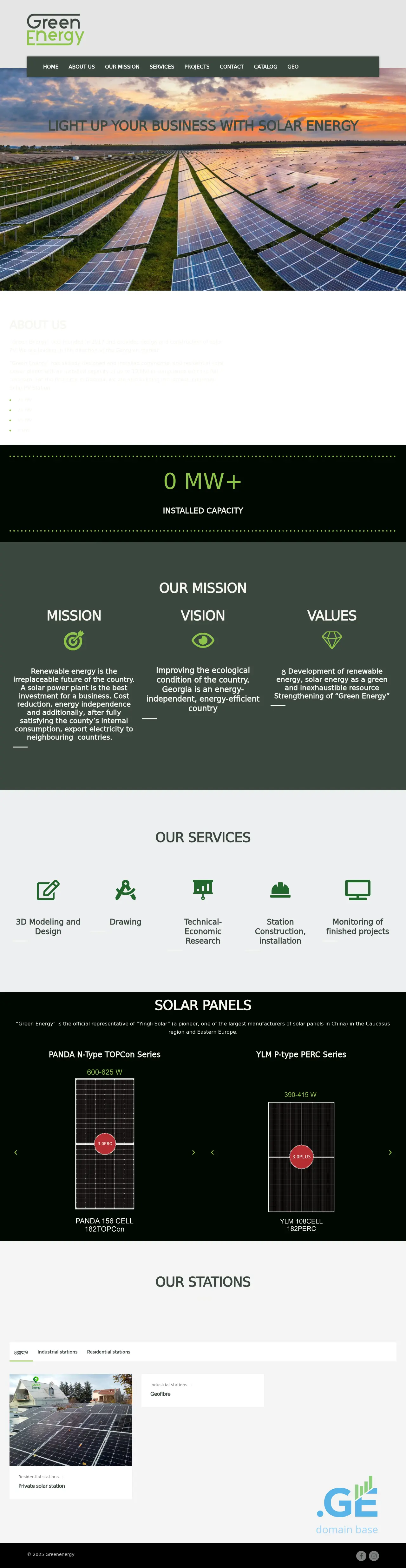 Screenshot of the site greenenergy.ge