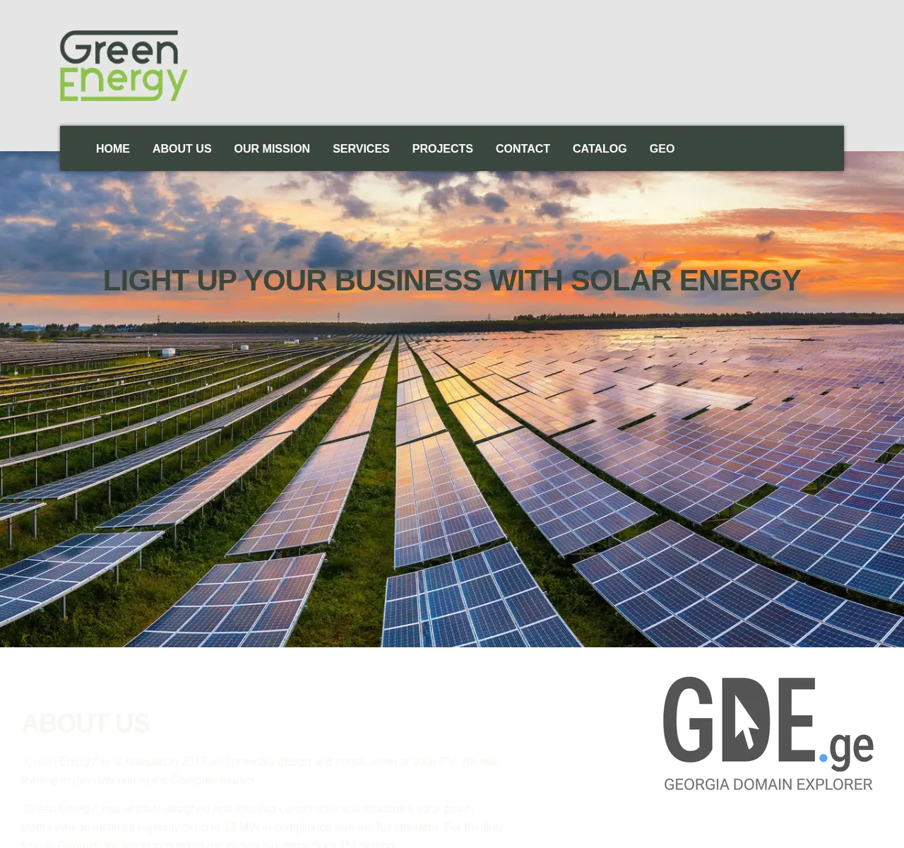 Screenshot of the site greenenergy.ge at 2025-11-25
