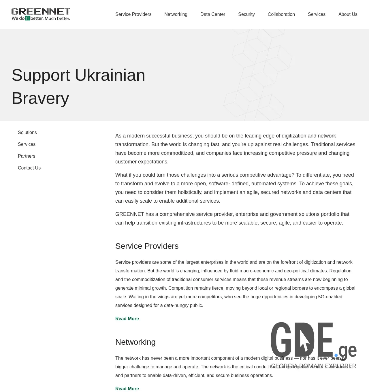 Screenshot of the site greennet.ge at 2025-11-29