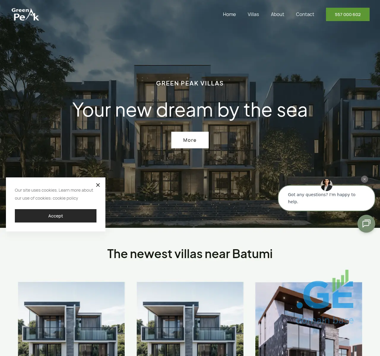 Screenshot of the site greenpeakvillas.ge at 2025-11-18
