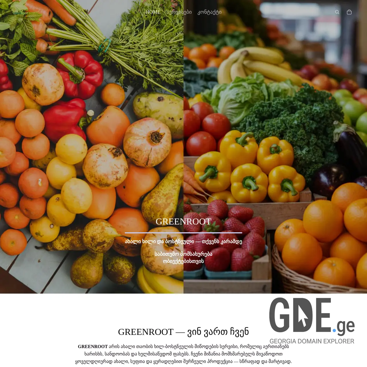 Screenshot of the site greenroot.ge at 2026-01-08